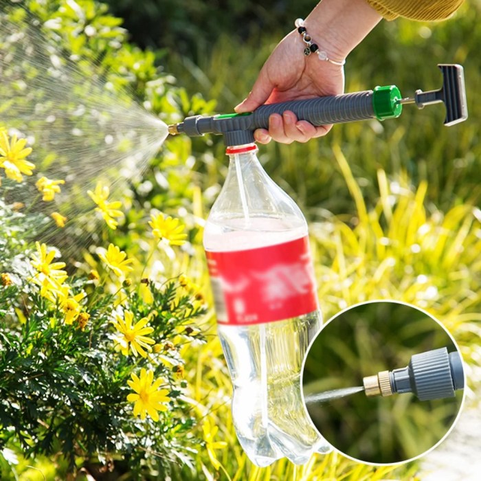 Hose spray end bottles lawn