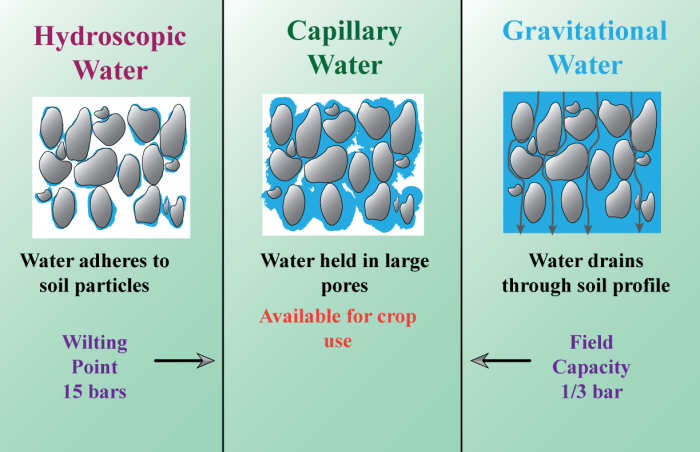 Soil through water flow